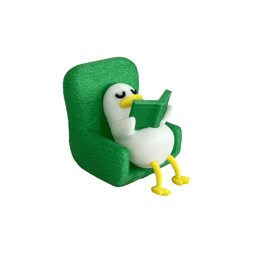 Bookshelf Decor Creative Lazy Duck Figurine 3D Printed Animal Shape Laying Duck Statue Decoration Desktop Ornaments Office Desk