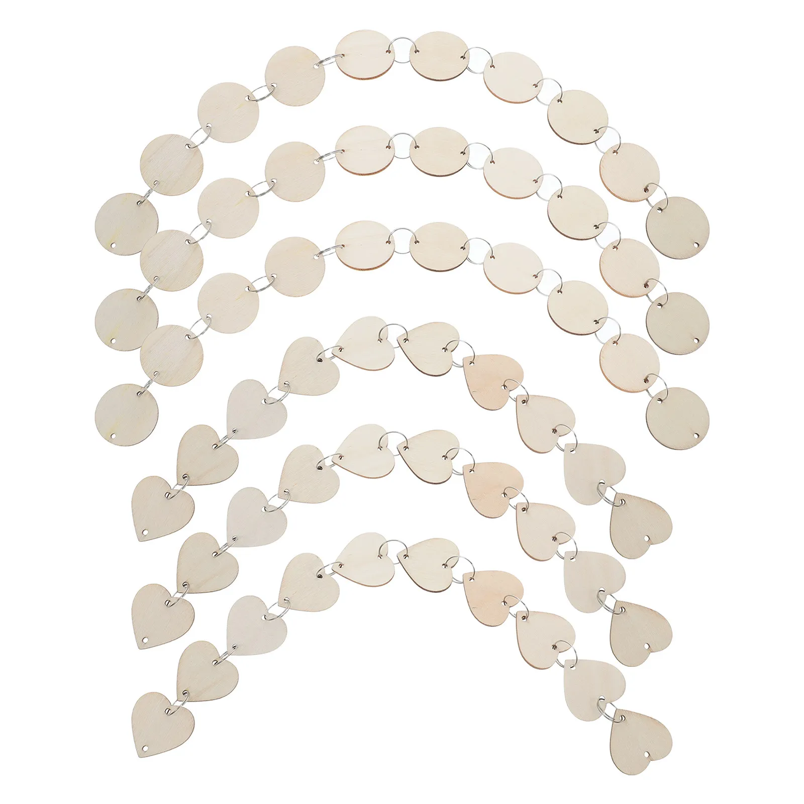 

100Pcs Blank Wooden Heart Round Tags for Crafts Wedding Decor Ornaments Burning Projects Versatile Shapes Embroidery Circle Hoop