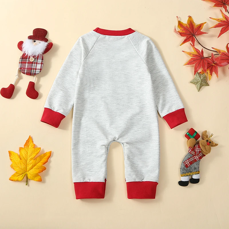 

Baby Girl Boy Christmas Outfit Long Sleeve Romper Santa Baby Bubble Oversized Sweatshirt Fall Winter Newborn Baby First