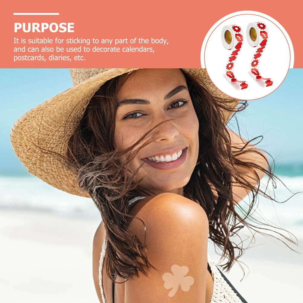 2 لفات من ملصقات الجسم، ملصقات دباغة للدباغة، ملصقات وشم مؤقتة ذاتية اللصق لحمامات الشمس