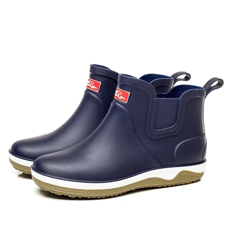 Regenstiefel für Herren, Gummi-Plattform-Regenstiefel, 2023, Herbst, Slip-on-Regenschuhe, wasserdichte Arbeitsstiefel für Herren, Winter-Regenstiefel für Herren