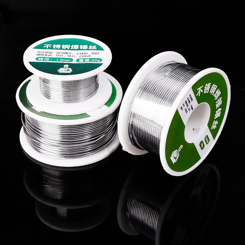 20/100g Easy Melt Solder Wire Stainless Steel Low Temperature Aluminum Copper Iron Metal Weld Cored Welding Wires Soldering Rods