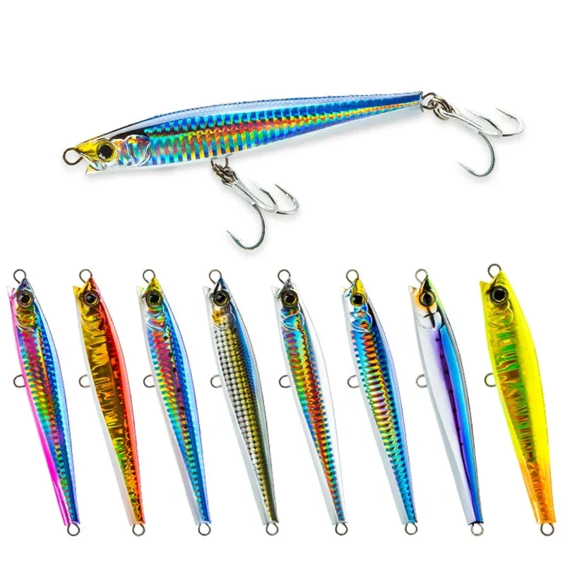 KNCONAN 95mm 40g Heavy Sinking Minnow Fishing Lures Long Shot Casting Artificial Bait for Seabass Trout Saltwate Fishing BASS