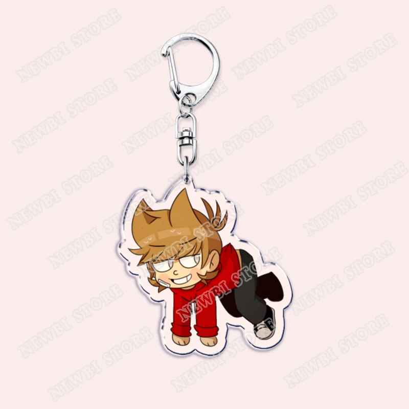 New Cartoon Eddsworld Tord Keychains for Accessories Bag  Anime Comic Ringo Edds Meme Keyrings Jewelry Gamers Fans Friends Gifts