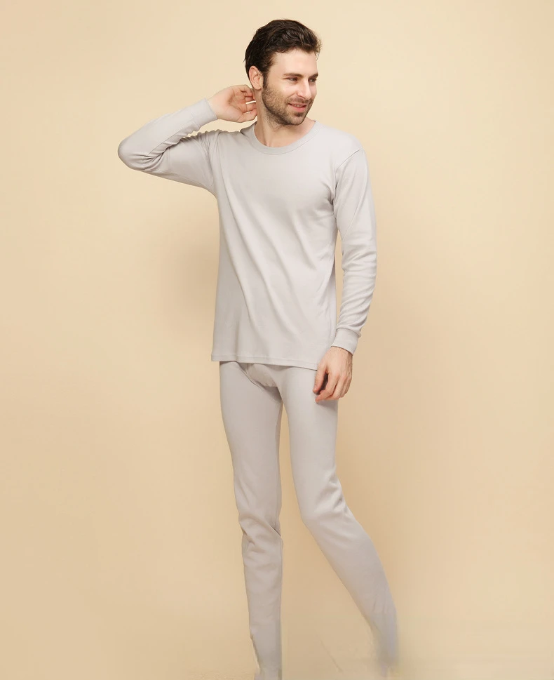 Fashion Daily Autumn Winter Lovers Pure Cotton Long Johns Men Leggings Medium Thick Thermal Underwear Set Women Thread Underwear