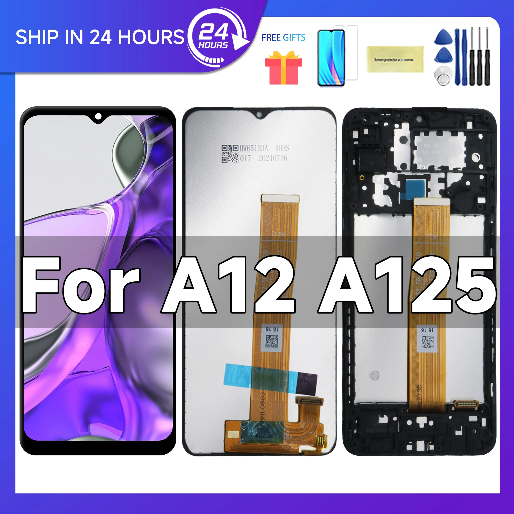 A12 For Samsung 6.5\'\'For Ori A125F A125M A125U A125N A125W LCD Display Touch Screen Digitizer Assembly Replacement