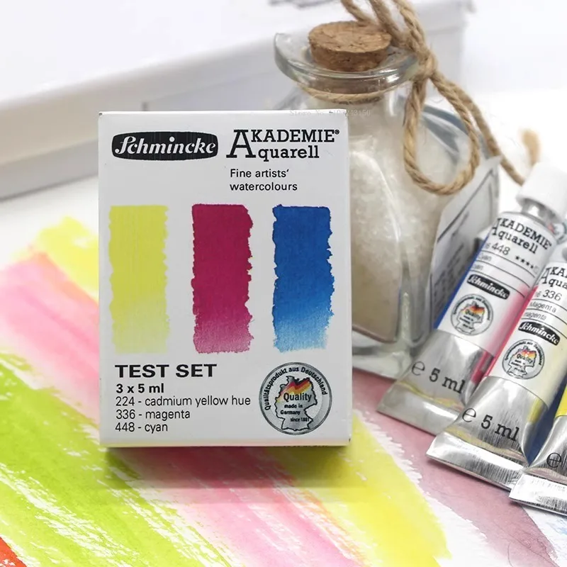 5 مللي المستوى الرئيسي ثلاثة مجموعة الألوان الأساسية Schmincke الطلاء بالألوان المائية أنبوبي التوضيح رسم بالألوان المائية لوازم الرسم