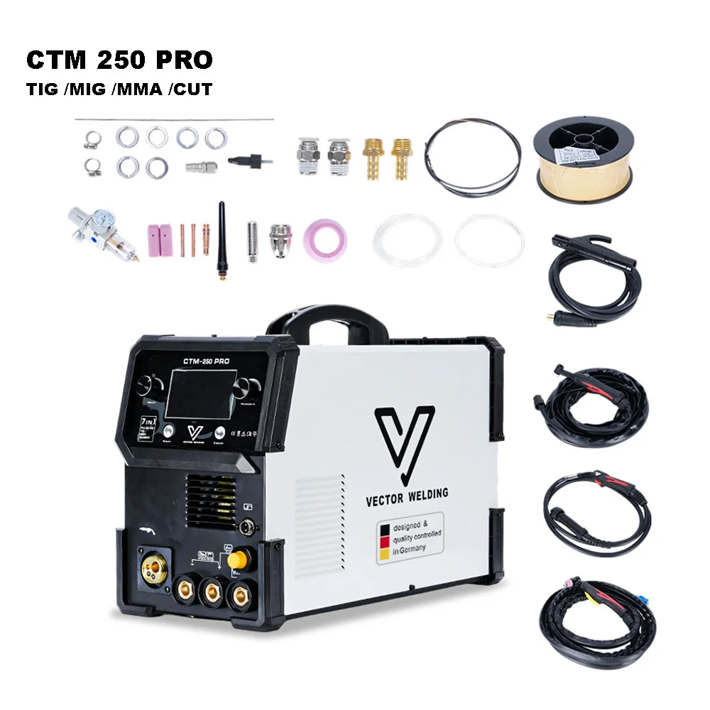 Super 7 In 1 Multi-function Welding Machine TIG/MIG/MMA Plasma Cutting Machine AC 220V European Standard Portable Welder