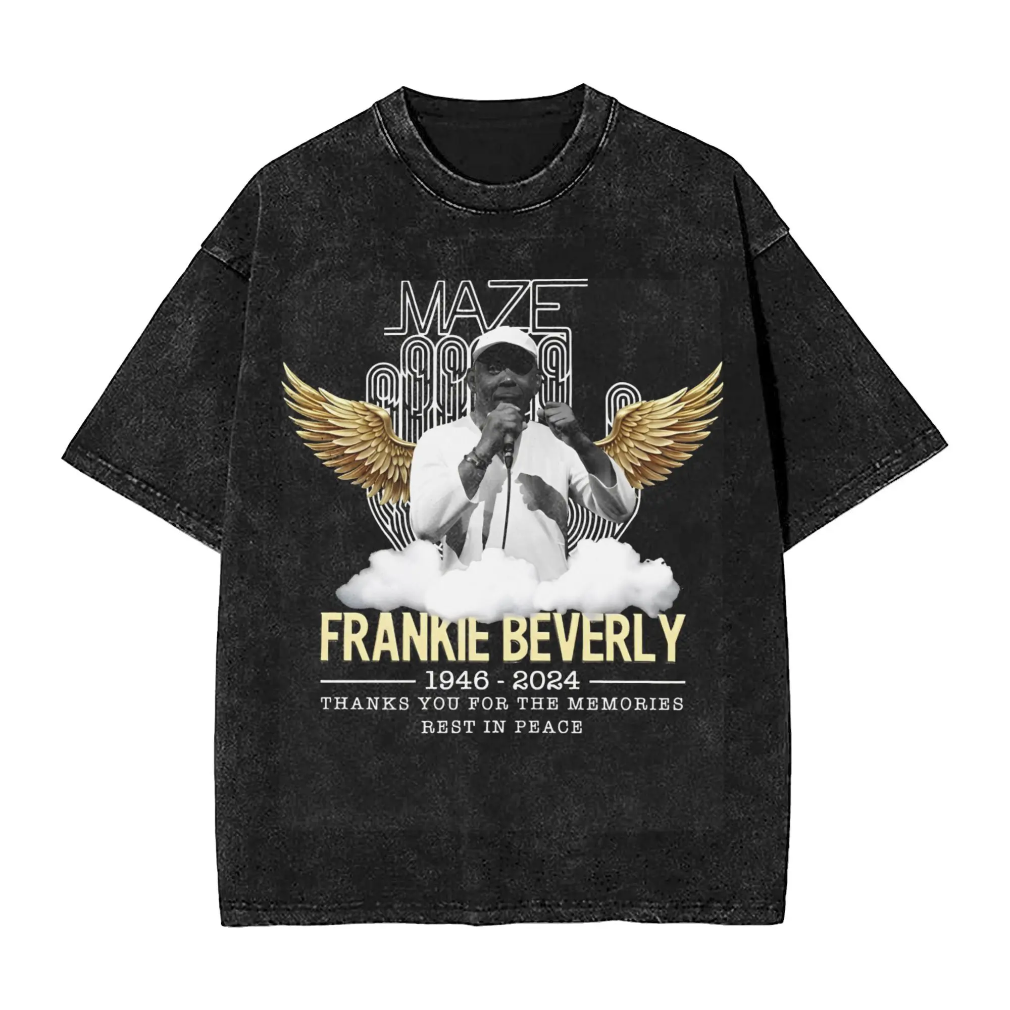 Frankie Beverly Rest In Peace 2024 rip Washed T Shirt Streetwear Hip Hop Casual T-Shirts  Tee Shirt Men Women Short Sleeve