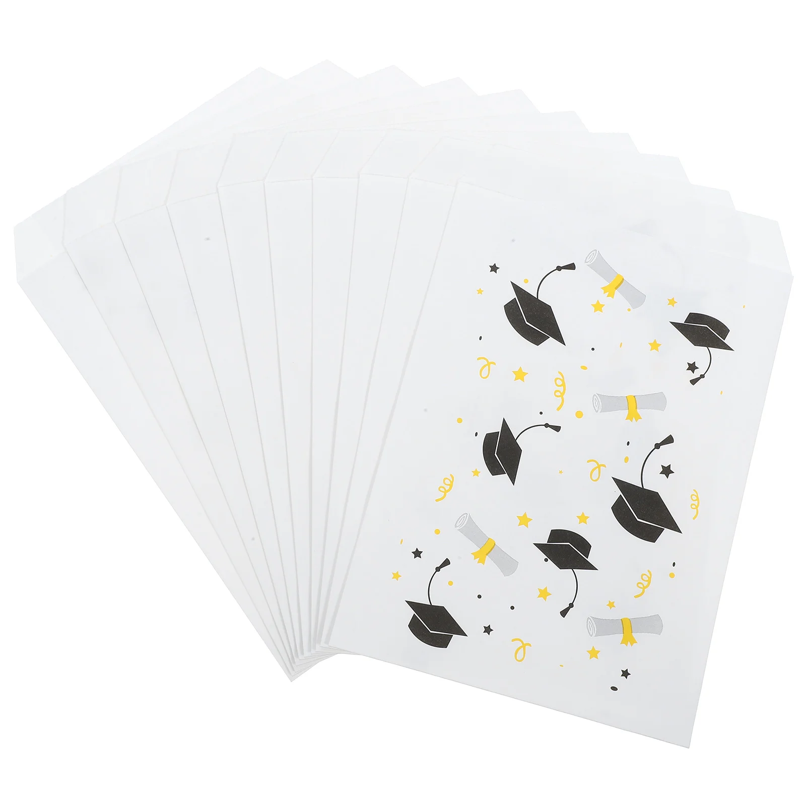 

10pcs Graduation Hat Candy Bags Paper Cookie Bags Gift Packaging Treats Party Favors Season Essential Storage Sweets Small