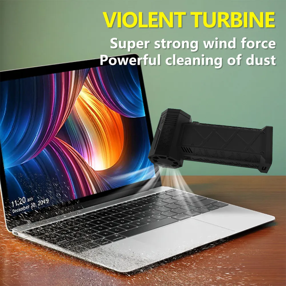 130000 RPM Brushless Motor Mini Turbo Jet Fan USB Rechargeable Powerful Blower Air Duster for Computer Keyboard PC Car