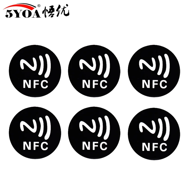 

5YOA 6pcs NFC Ntag213 Ntag215 Ntag216 TAG Sticker 213 13.56MHz Universal Label RFID Token Patrol Ultralight