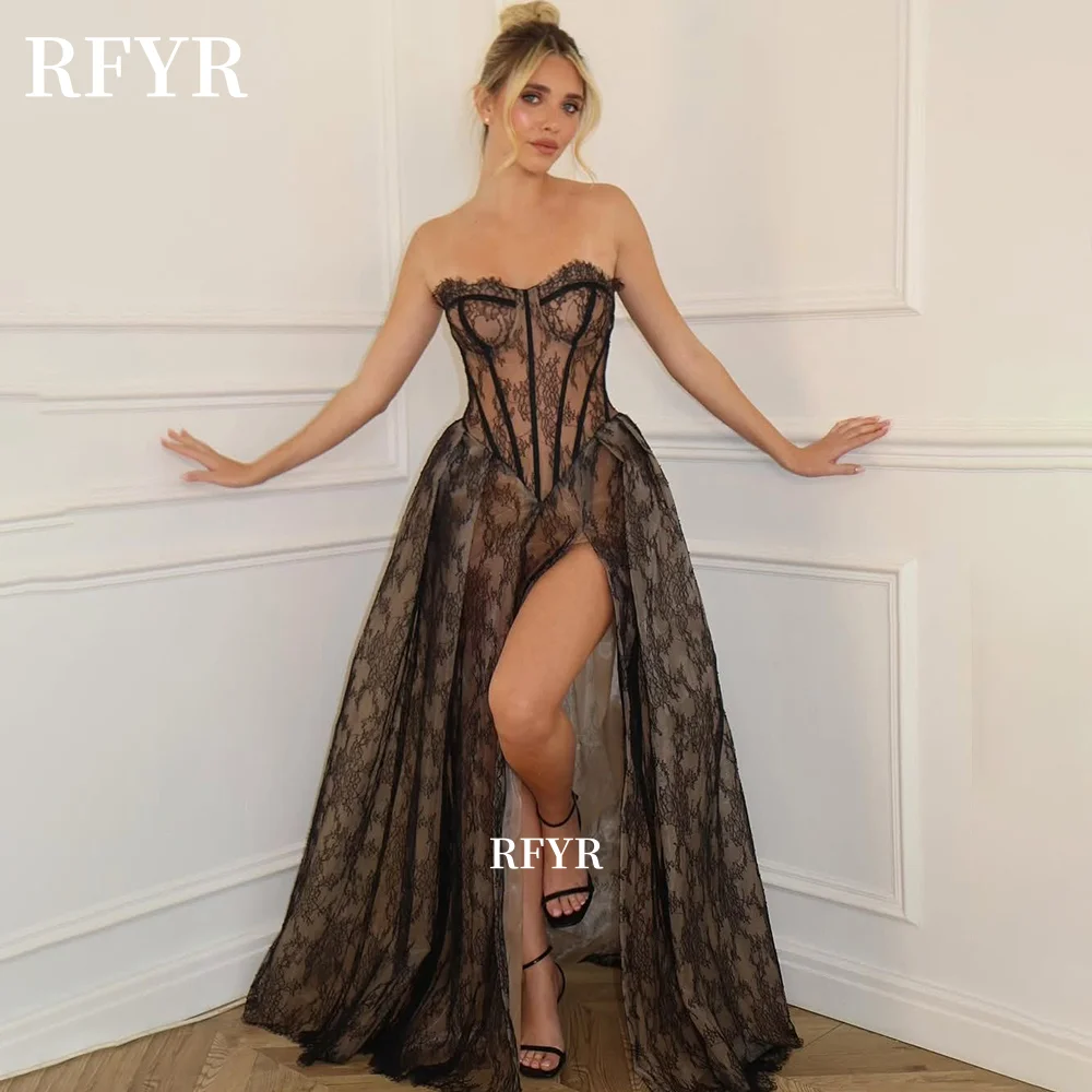 

RFYR Sweetheart Prom Dress Lace Evening Dress High Slit Party Dresses for Women فساتين مناسبة رسمية Customized