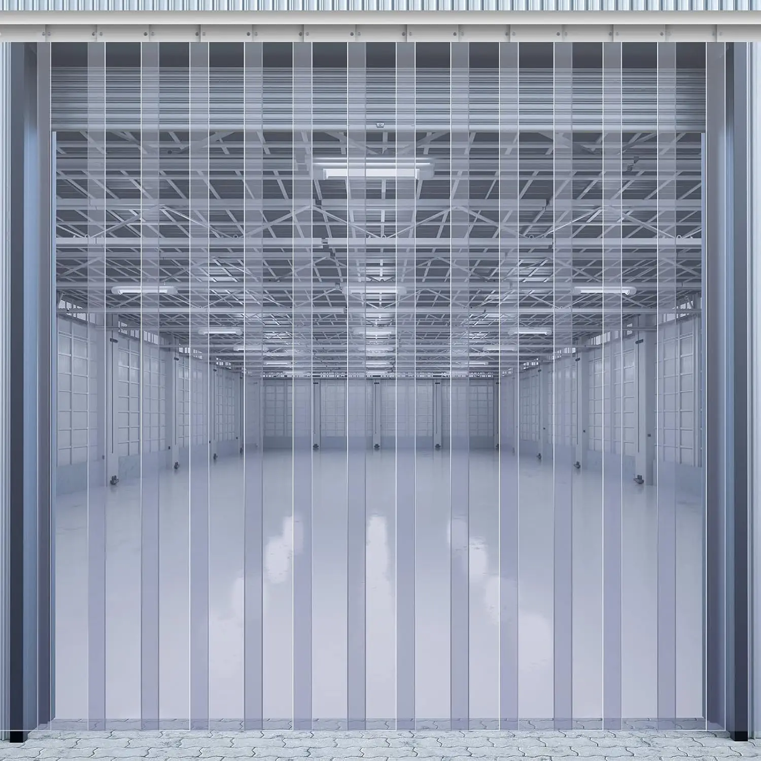 

PVC Strip Door Curtain Kit 48x96 Inch, Heavy Duty Clear for Walk-in Cooler Freezer Warehouse Garage, Energy Saving Easy Install
