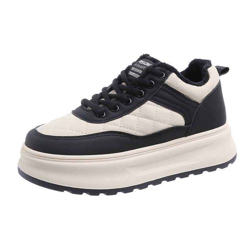 2026 Autumn Winter New Fashion Fleece Lined Cotton Shoes Women's Casual Outdoor Soft Bottom Slip-On Shoes Warm Comfortable 35-40