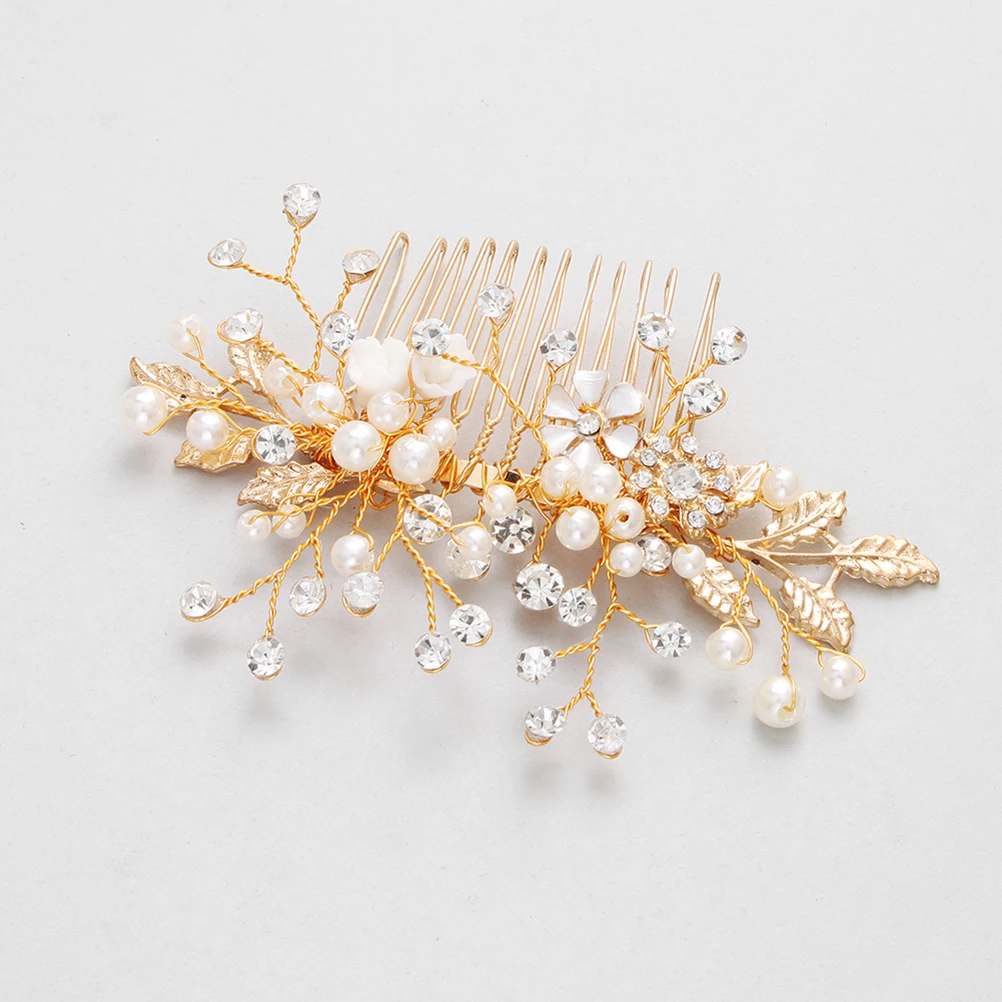 مشبك مشط لؤلؤي إكسسوارات شعر الزفاف المزخرفة للنساء لوصيفة العروس وفتاة الزهور وحفلات الرقص والذكرى السنوية للاستخدام اليومي #4