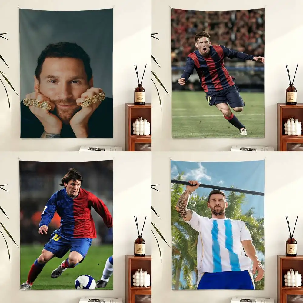 Legend football player Messi Flag Digital Printing Banner for Garage Wall Out Door Decoration