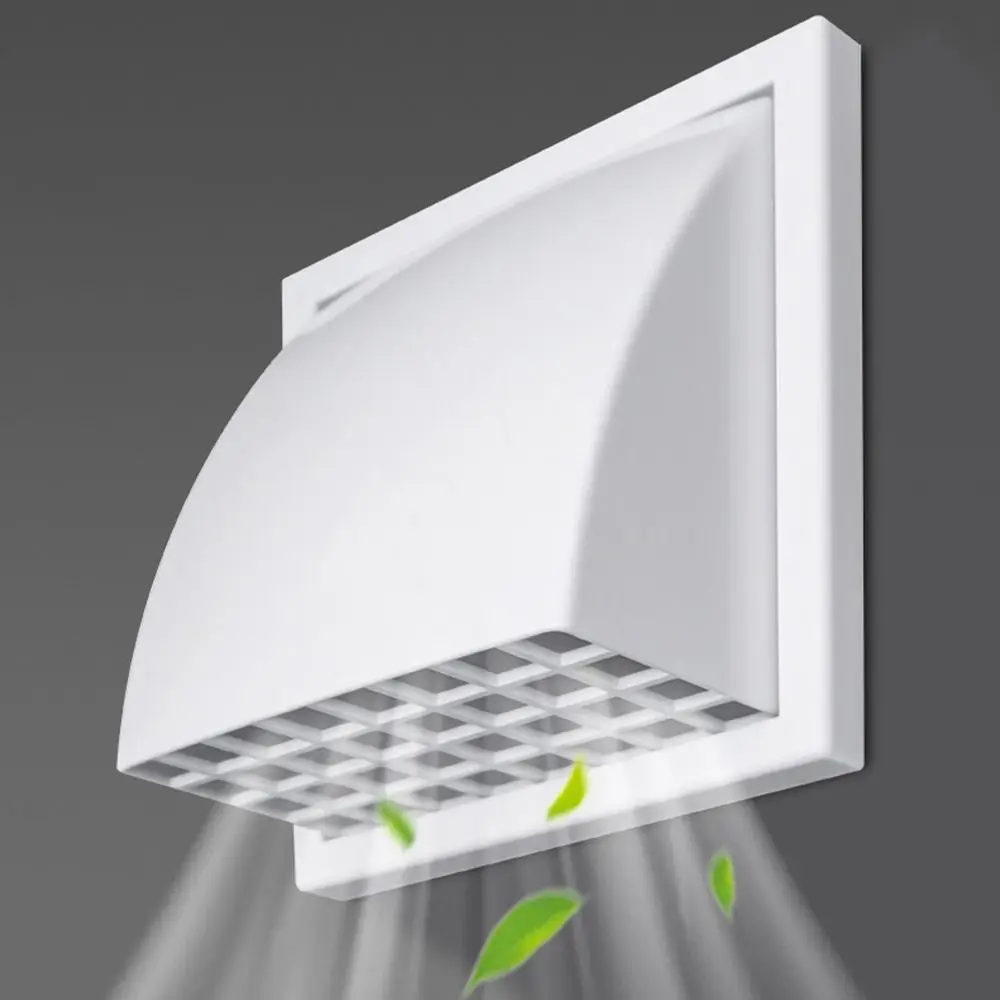 

ABS Material Exterior Wall Ventilation Grille Rainproof Design With Valve Exhaust Vent Cover Range Hood Duct Air Outlet