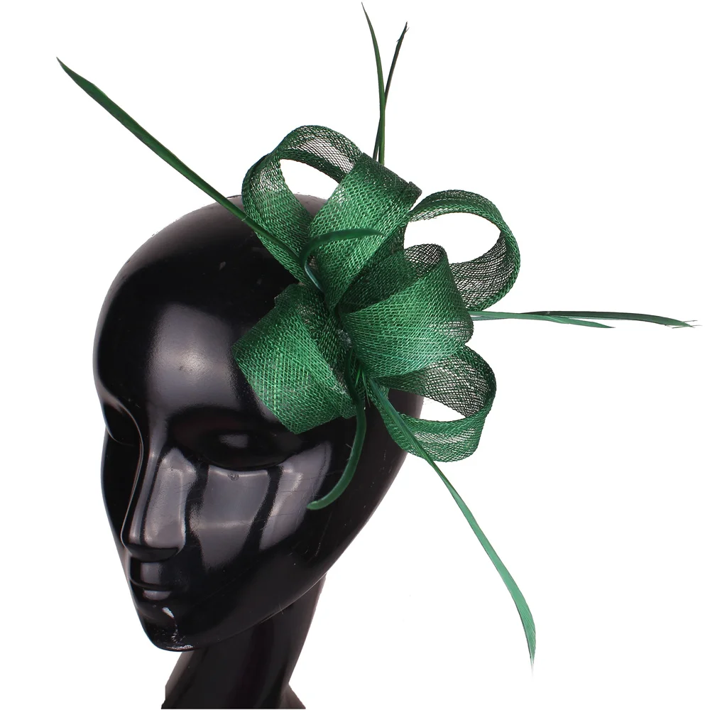 Green Sinamay Wedding Fascinator Ladies Hair Accessories Hair Pin Formal Dress Party Dinner Headwear Nice Headdress For Party