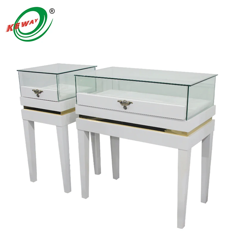 Custom. shopping countertop LED light lamp modern used jewelry showcase display glass showcase