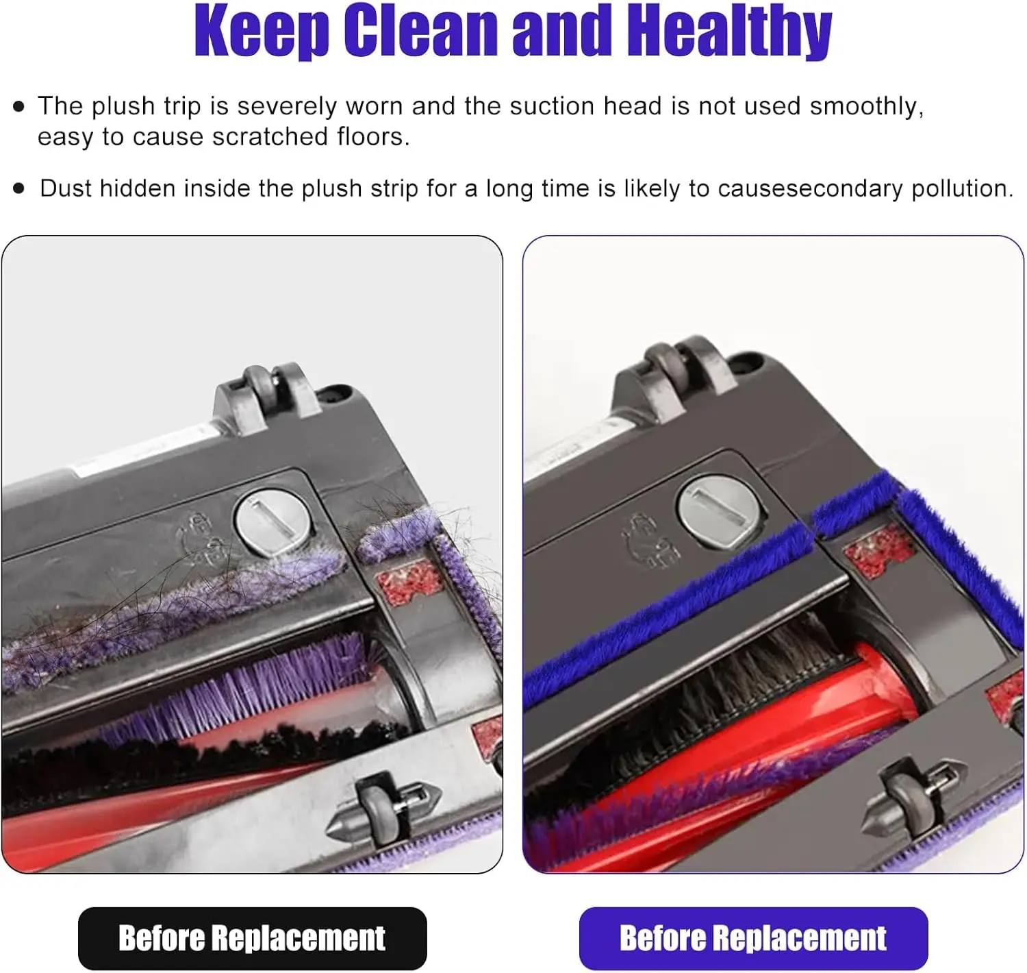 ملحقات خطوط قطيفة ناعمة لقطع غيار المكنسة الكهربائية دايسون V6 V7 V8 V10 V11 V15