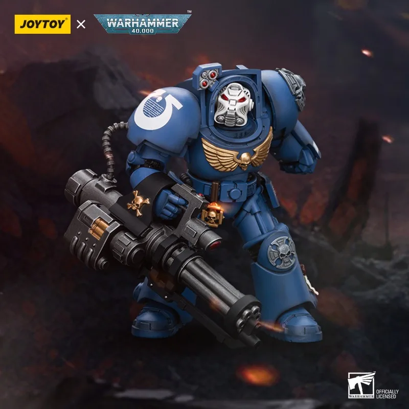 JOYTOY Warhammer 40K 1/18 Action Figures Ultramarines Equipped with Assault Gun Terminator Squad Anime Model Toy Christmas Gifts