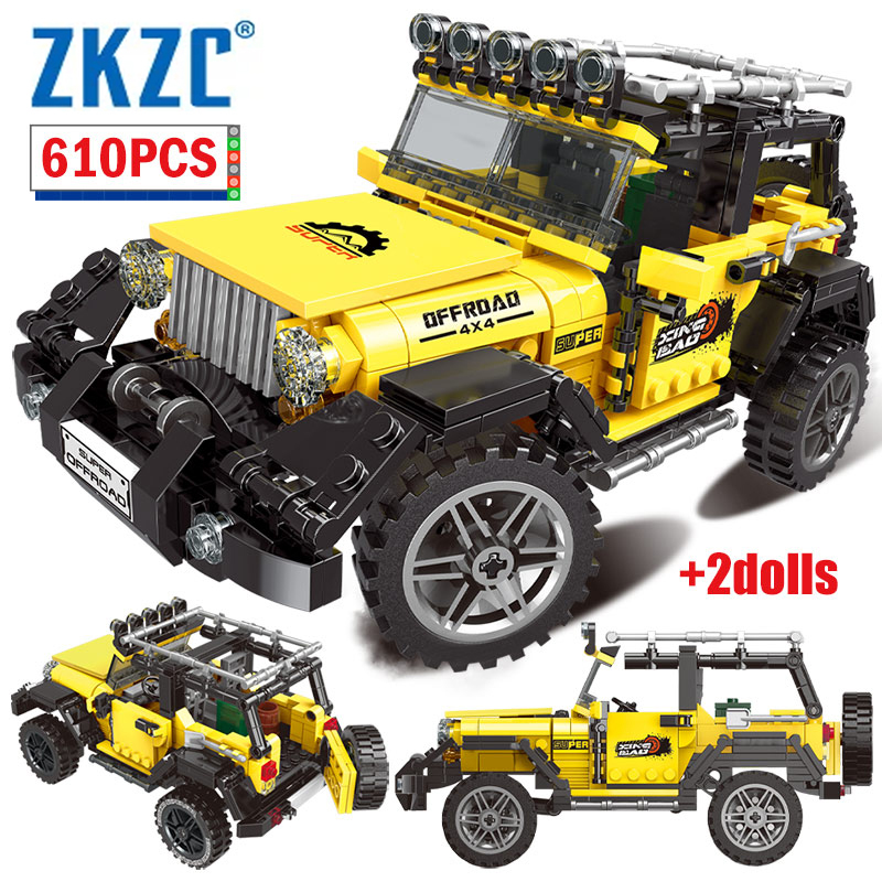  ZKZC Technical Off-road Racing Vehicle Truck Car Model Building Blocks City Monster Trucks Bricks Toys For Children Gift 