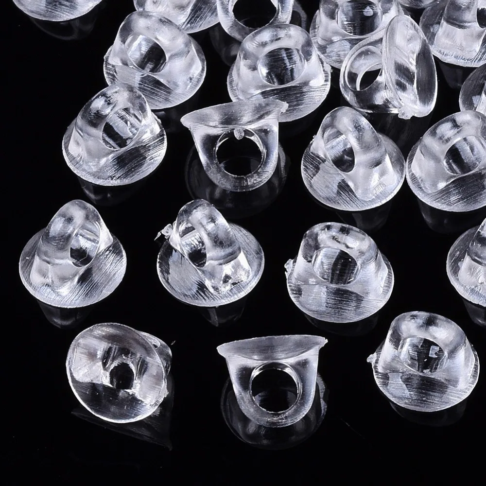 500pcs Transparent Charm Base Settings for Flat Back Cabochons Hair Findings  Hair Tie Accessories Clear 8x6mm hole: 3mm