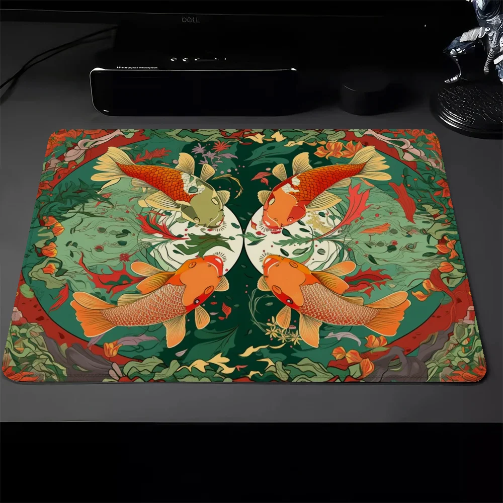 Chinese Koi Keyboard Pad Mouse Small Gaming Mouse Mat Mausepad Pc Gamer Deskmat Pad on the Table Mousepad Mats Accessories Mause