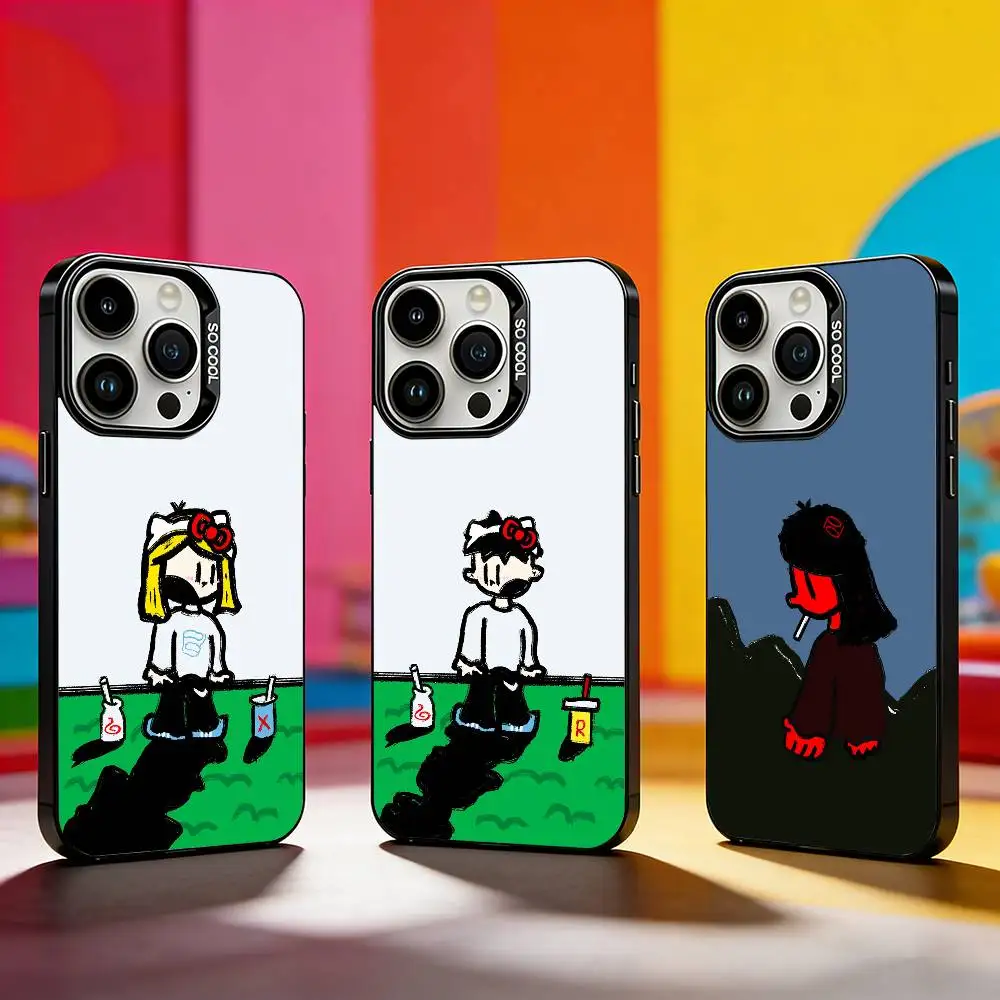 

couple style Phone Case For iPhone 17,16,15,14,13,12,11 Plus,Pro Max,XS,Colored silver phone case