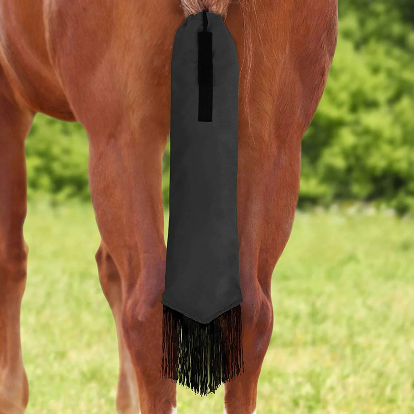 Horse Tail Bag Waterproof Horsetail Protection Bags Anti-dirty Braided Tail Cover Protector With Fringe Horse Grooming Supplies