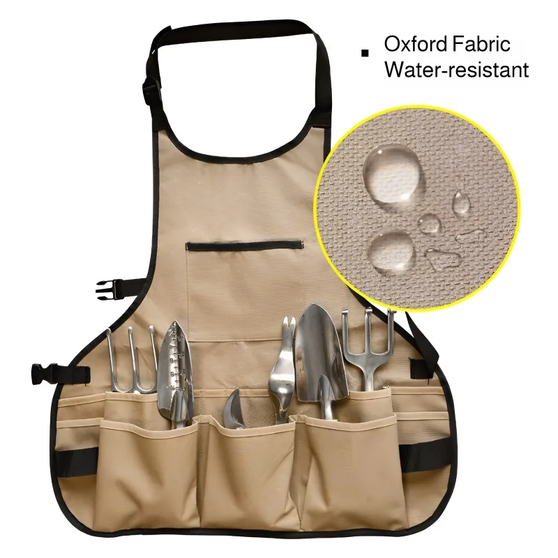 

Waterproof Duty Unisex Canvas Work Apron with Tool Pockets Heavy Duty Durable Adjustable Cross-Back Straps Housework Workshop