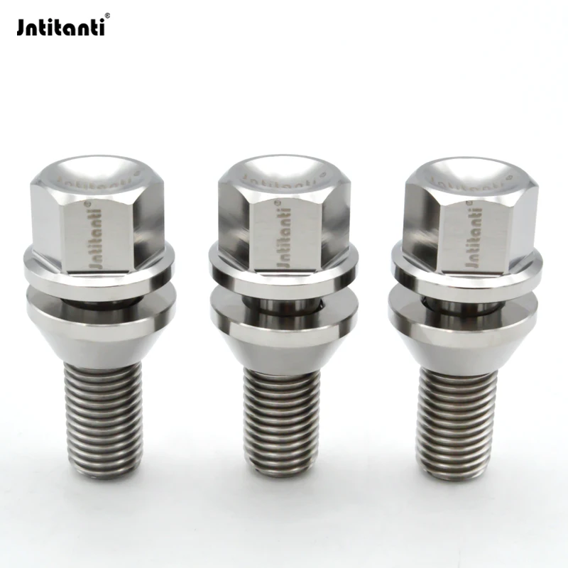 Jntitanti 17mm Hex Concave Head Floating Cone Seat Gr.5 Titanium Wheel Bolt M12x1.5 for BMW MINI Lutos Wheel