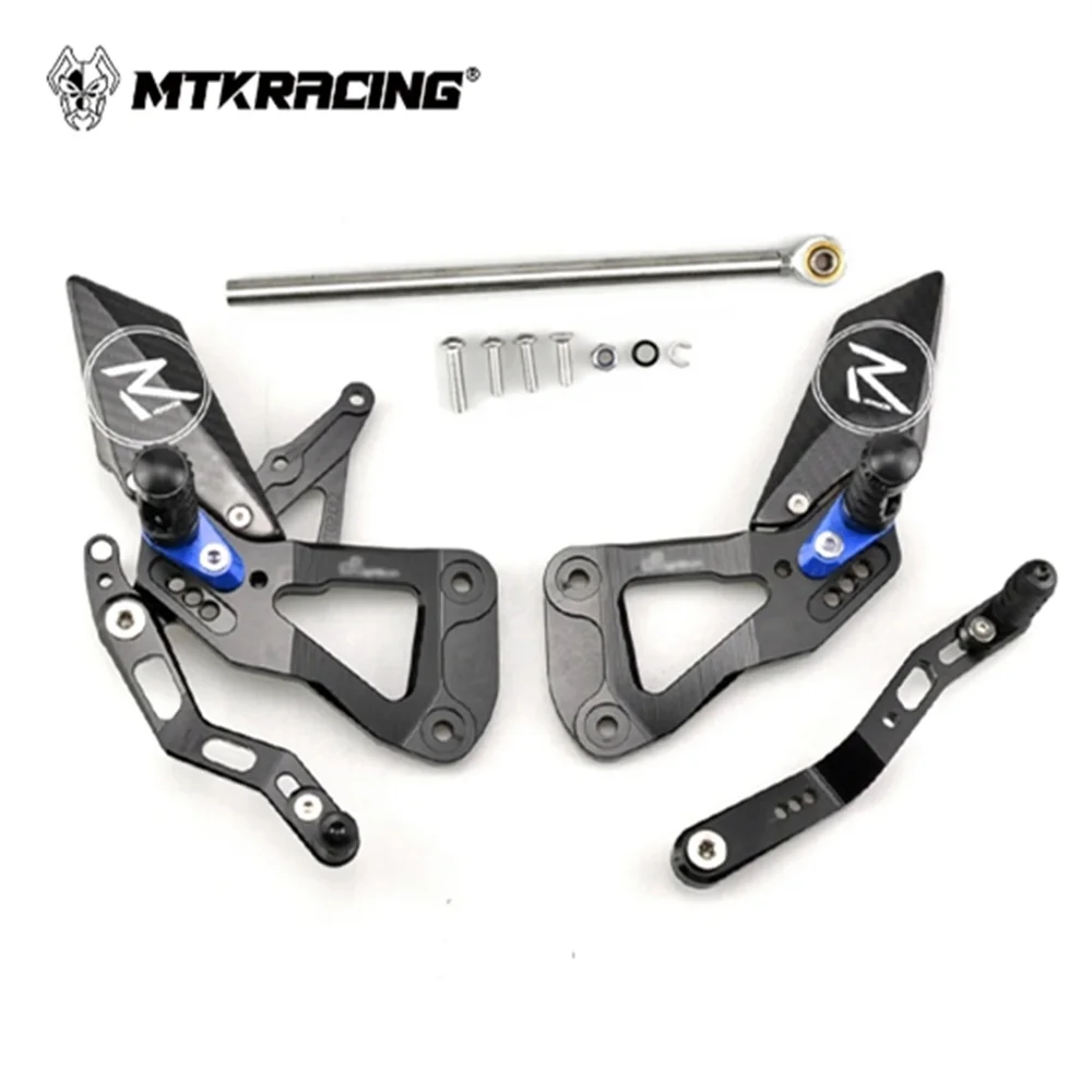 MTKRACING-Conjuntos Traseiros Aumentar Pedal para SUZUKI GSXR 1000 2017-2024, FootPegs Rearsets Ajustáveis, Freio de Alavanca de Deslocamento