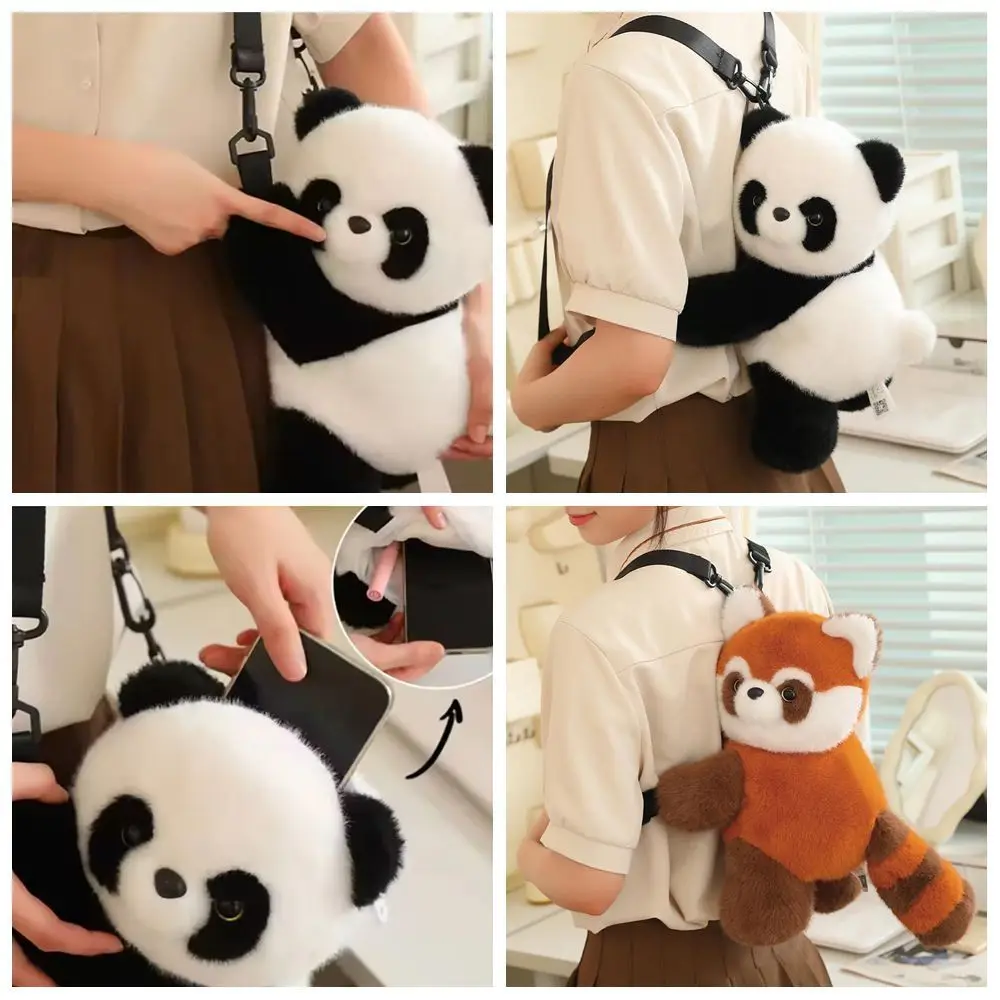 

New Large Capacity Panda Bag Cute Cartoon Comfortable Touch Stuffed Panda Bag Stuffed Animal Panda Backpack School