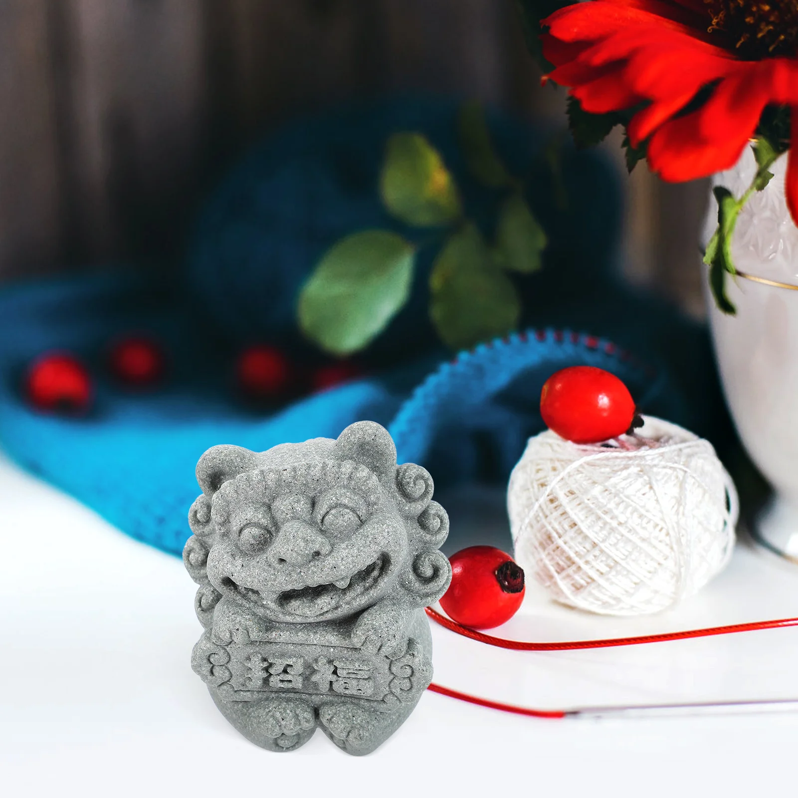 

Statue Resin Small Lion Home Office Garden Decor Mini Crafts Desktop Adornment Stone Grey H0157 Lion Shape Decoration