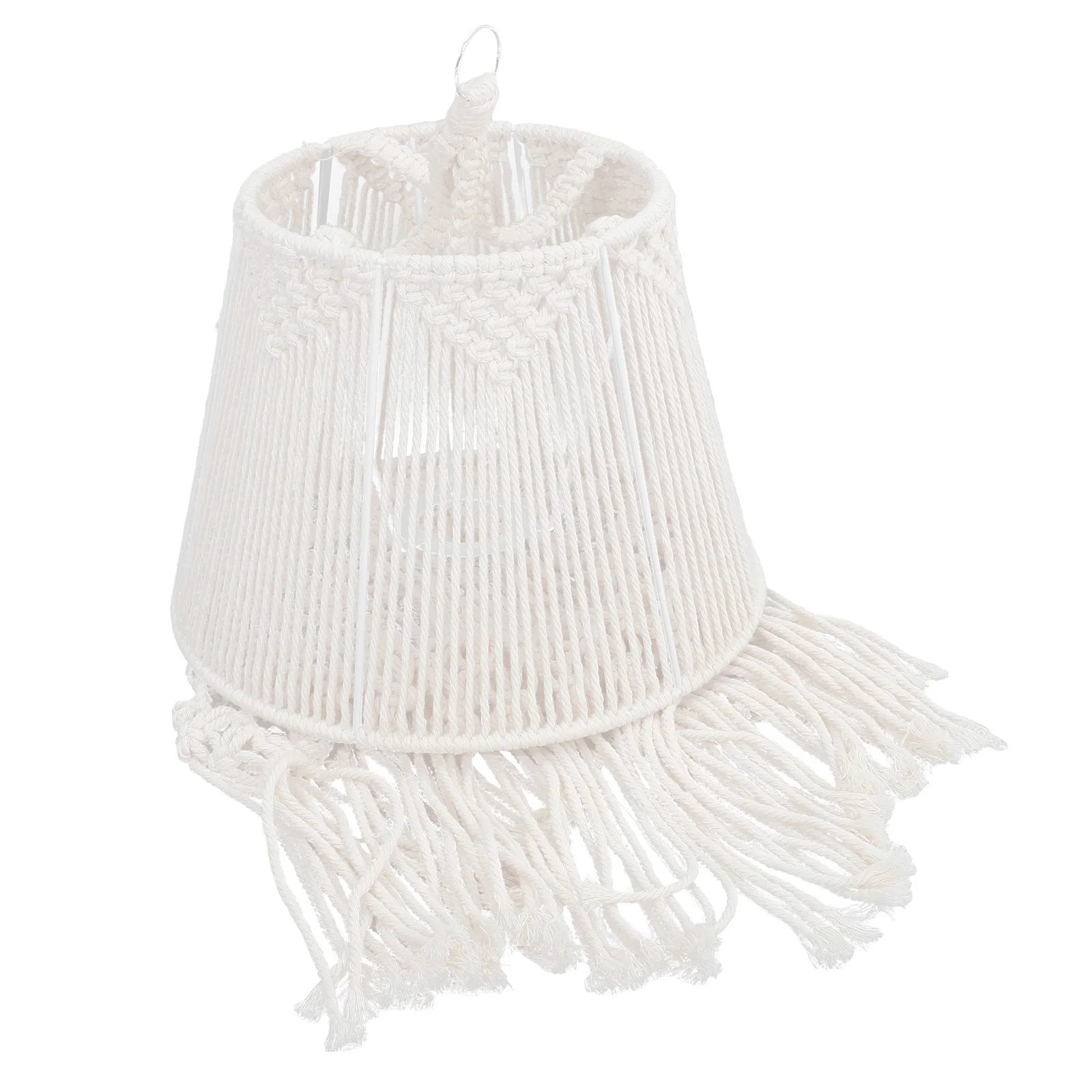 

Тканый абажур в богемном стиле макраме, подвесной подвесной светильник, абажуры из железной хлопчатобумажной веревки, декор для спальни, аксессуары для дома