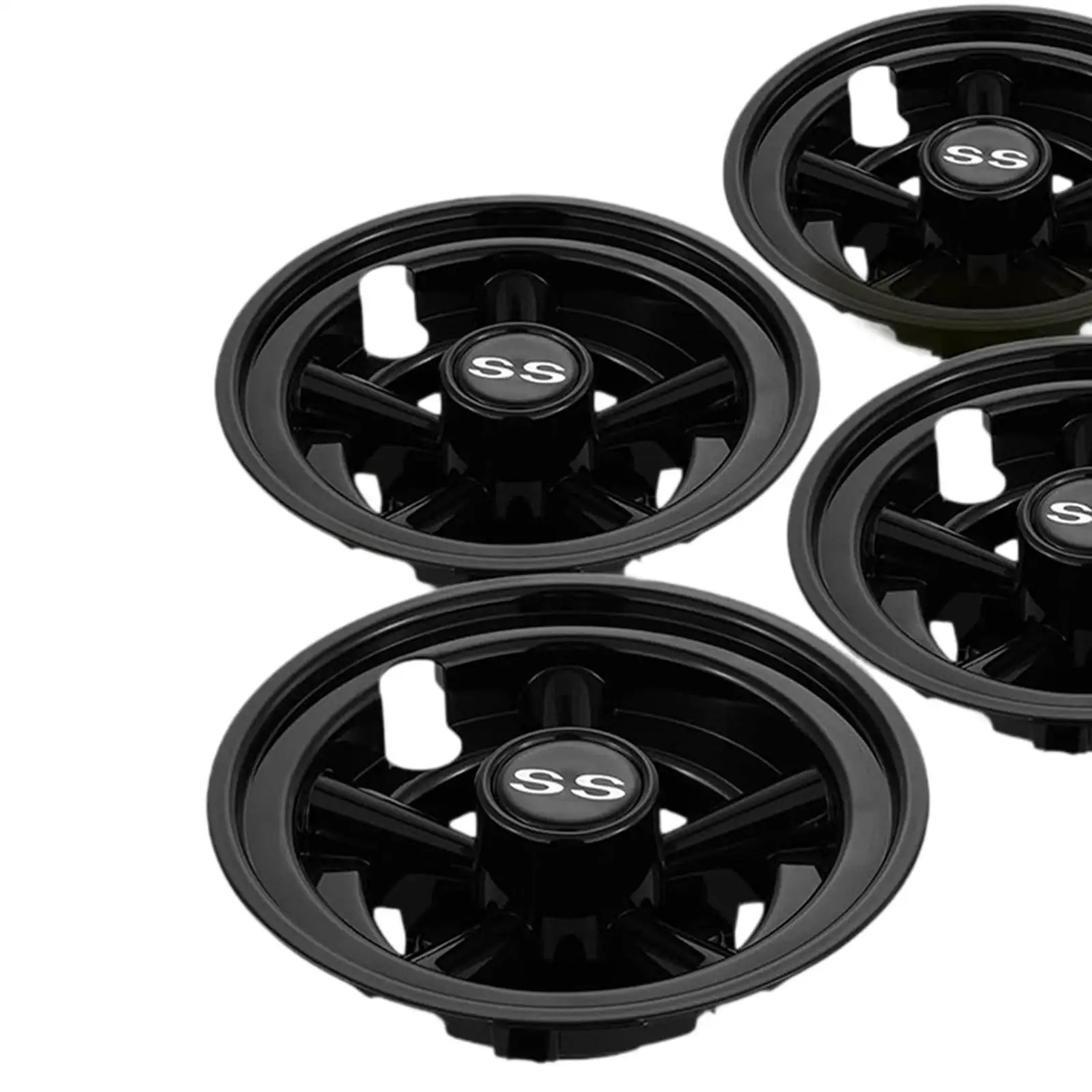 Golf Cart Hub Caps Set of Four 8 Inch PP Material Secure Fit Trims for Wheels for Folding Golf Cart