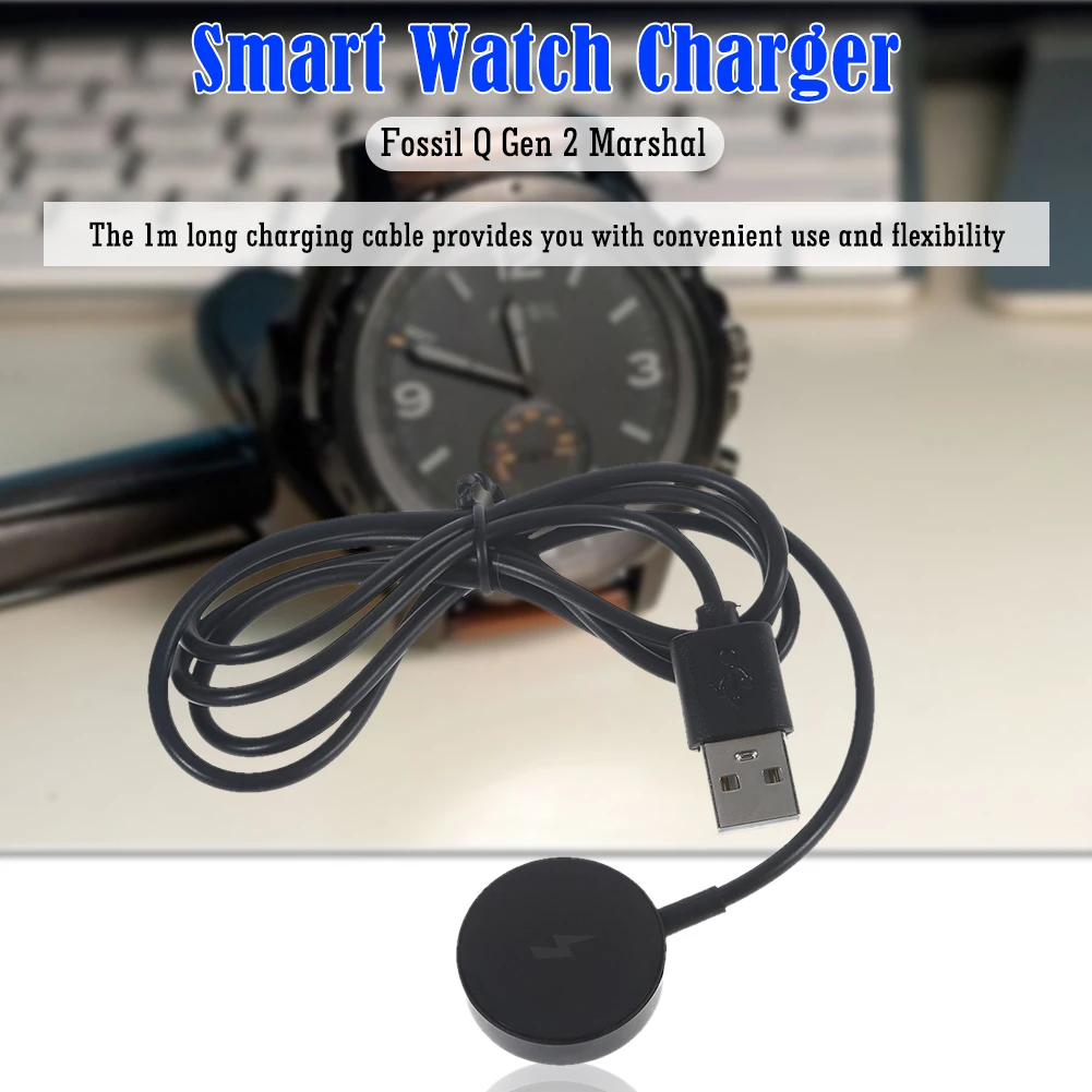 Подставка для USB-кабеля для зарядки, защита от короткого замыкания, умные часы, зарядный кабель, док-станция, сменные аксессуары для Fossil Gen 1/2/3