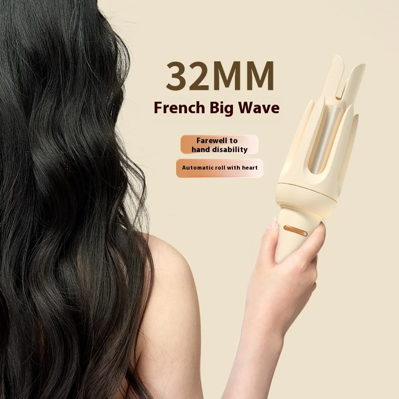 2025 جديد 32 مللي متر مكواة تجعيد أوتوماتيكية كهربائية كبيرة برميل مموج الشعر موجات طويلة الأمد للمنزل النوم السفر التصميم #2