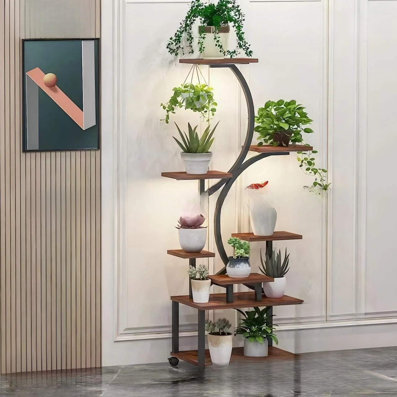 

Cross-border plant growth light indoor flower stand with pot plant light floor-to-ceiling rack 63 inches with light