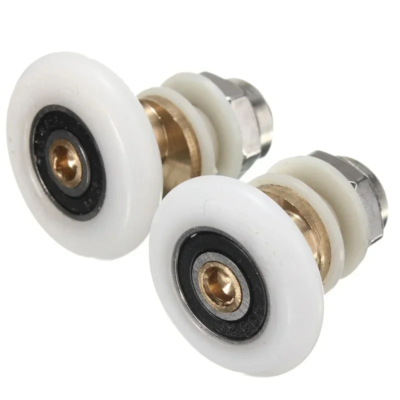 4pcs 23/25/27mm Replacement Brass Bathroom Shower Door Roller Runner Glass Sliding Door Wheel Pulley