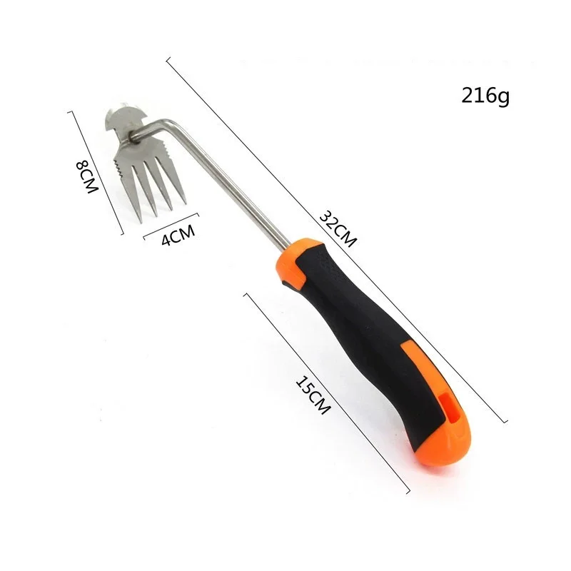 Hand Grass Weed Tool, Rubber Handle Manual Weed Tool, Uprooting 4 Teeth Weeding Tool For Gardening(3pcs/box)