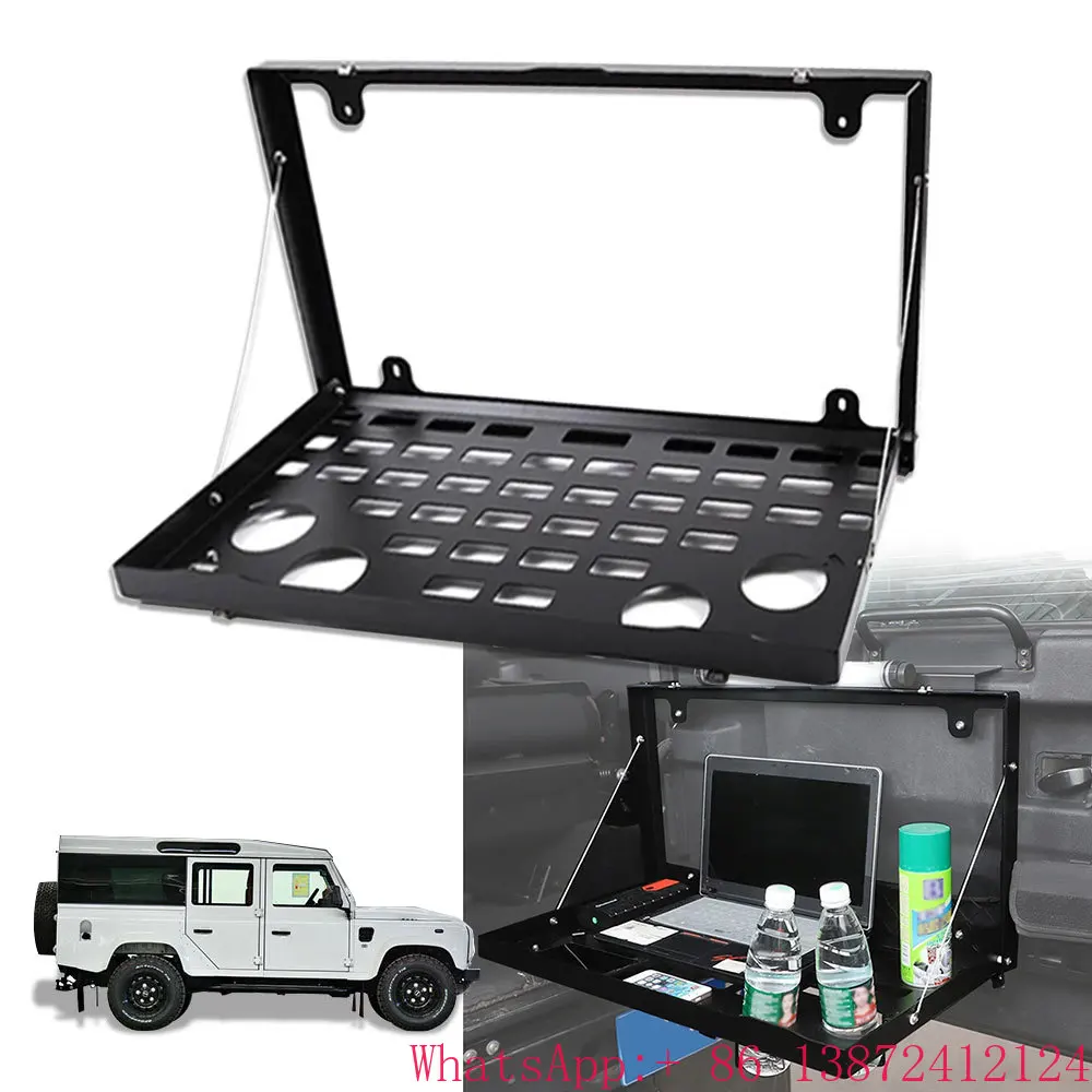 Mesa de puerta trasera de aleación, portaequipajes de carga, estante plegable, estante de almacenamiento para Land Rover Defender 90 110 130 2004-2019