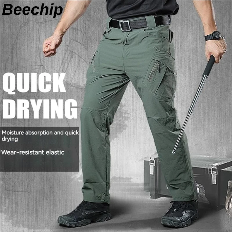 Checker Consul Tactical Long Men's Slim Fit Military Fan Outdoor Workwear Pants Straight Barrel Multiple Pockets