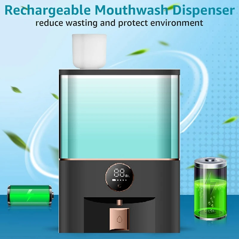 Imagem -05 - Automatic Wall Mounted Mouthwash Dispenser Boca Wash Dispenser Touchless Banheiro com Copos Durável para Crianças e Adultos