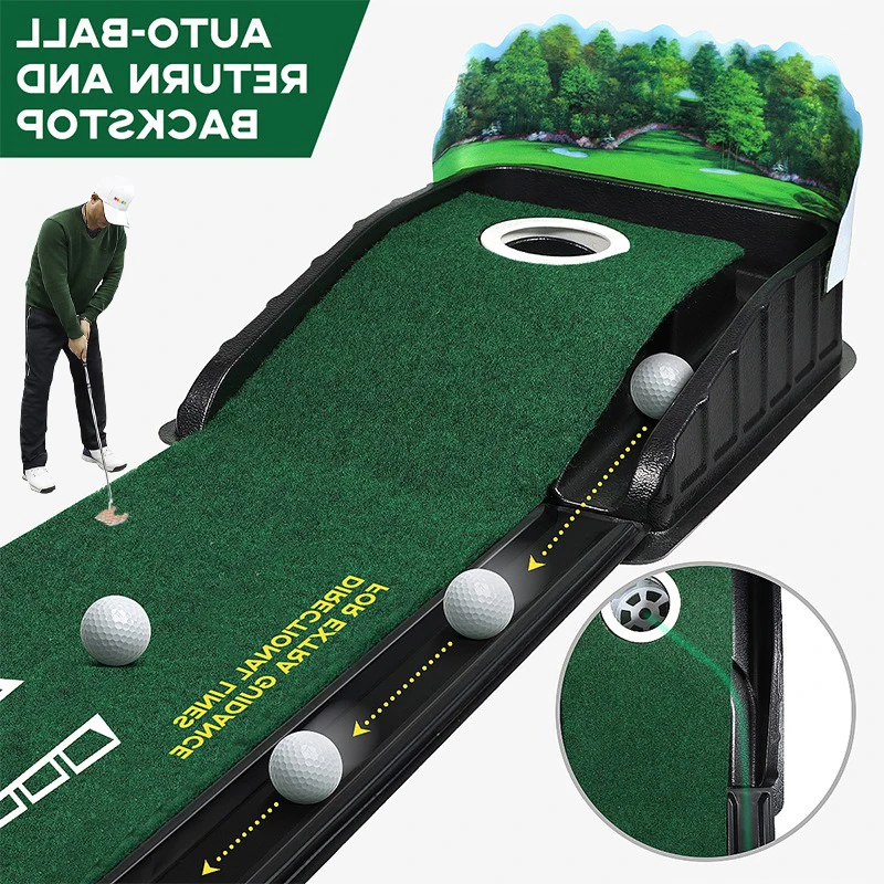 

2025 New High Quality Mini Golf Green Putting Mat Portable Indoor and Outdoor Golf Putting Practice Ball Rebound Mat PM0025