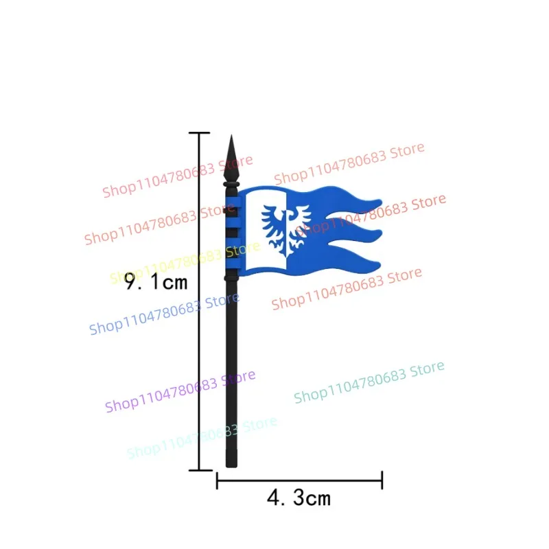 MOC Bouwstenen Mini Model Figuren Middeleeuwse Vlag Accessoires Tide Play Ornamenten Speelgoed Vakantiecadeaus