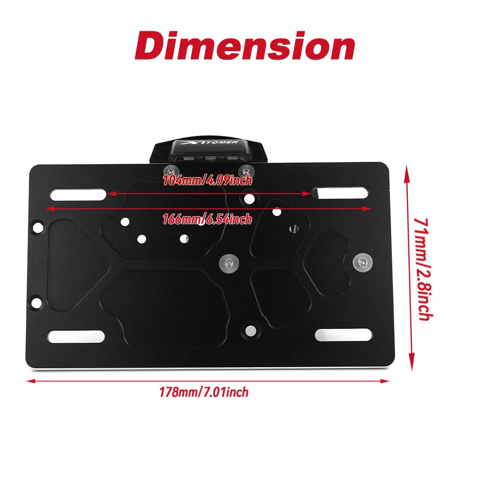 Motorcycle Side Mount License Plate Holder Bracket Fender Eliminator Kit Davidson Dyna Softail Sportster 2008-2016 For Harley - view 4