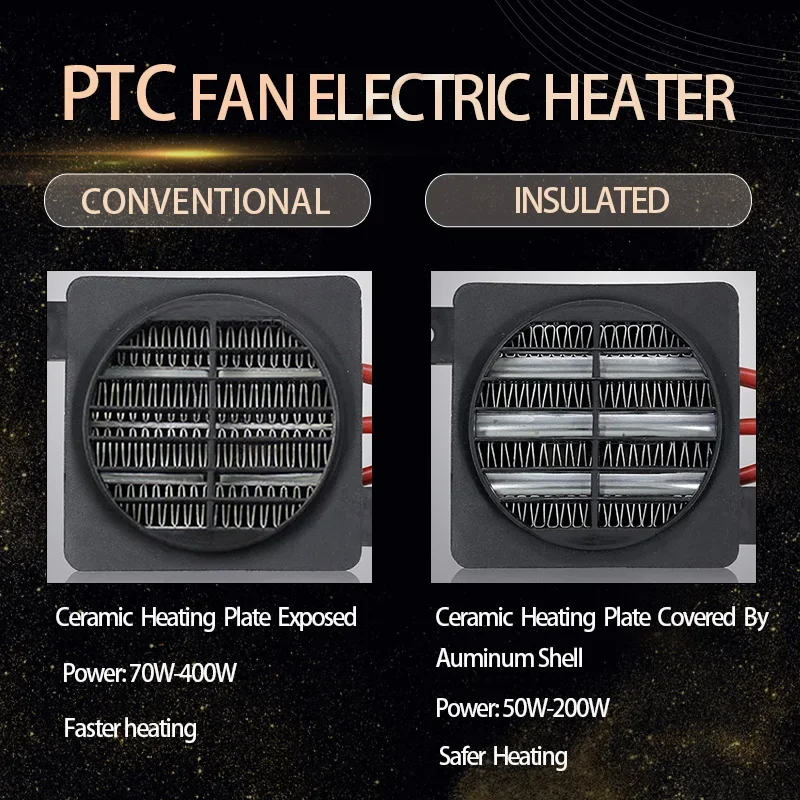 PTC-Heizung, 12 V, 24 V, 48 V, 110 V, 220 V, Keramik-Thermostat-isolierte Heizung mit Ventilator, Haustier-Isolierung, Inkubator, PTC-Elektroheizung, Auto – Detail 4